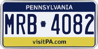 PA license plate MRB4082
