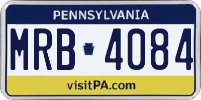 PA license plate MRB4084