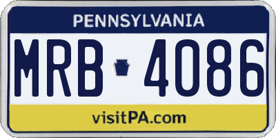 PA license plate MRB4086