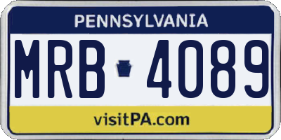 PA license plate MRB4089
