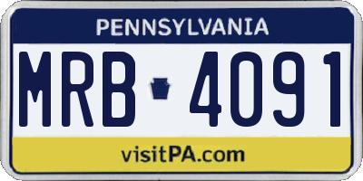 PA license plate MRB4091