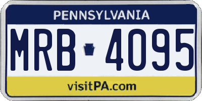 PA license plate MRB4095