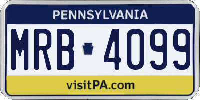 PA license plate MRB4099