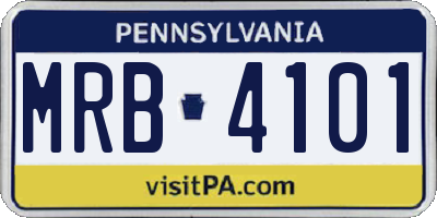 PA license plate MRB4101