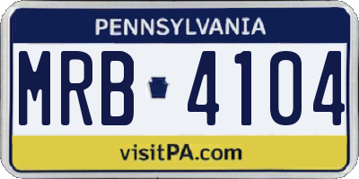 PA license plate MRB4104