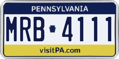 PA license plate MRB4111