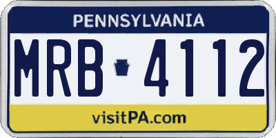 PA license plate MRB4112