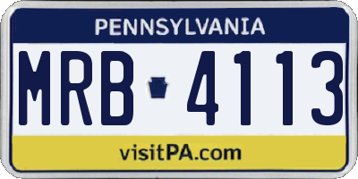 PA license plate MRB4113