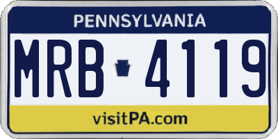 PA license plate MRB4119