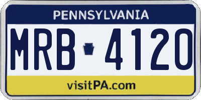 PA license plate MRB4120