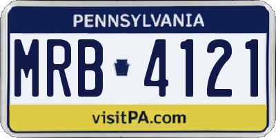 PA license plate MRB4121