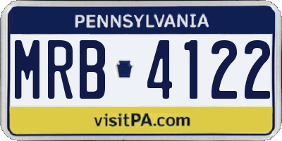 PA license plate MRB4122