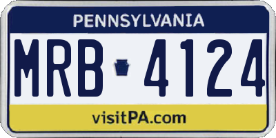 PA license plate MRB4124