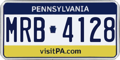 PA license plate MRB4128