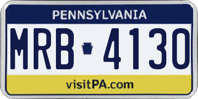 PA license plate MRB4130