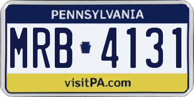 PA license plate MRB4131