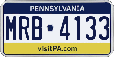 PA license plate MRB4133