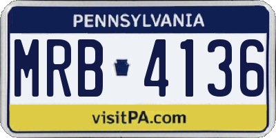 PA license plate MRB4136
