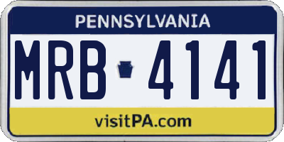 PA license plate MRB4141