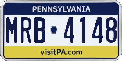 PA license plate MRB4148