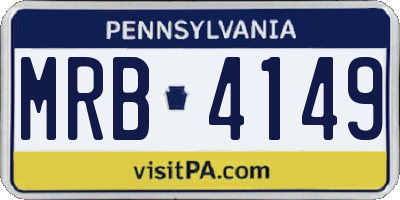 PA license plate MRB4149