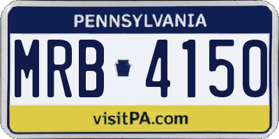 PA license plate MRB4150