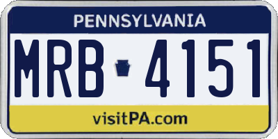 PA license plate MRB4151