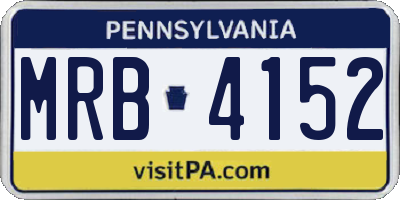 PA license plate MRB4152