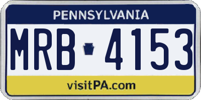 PA license plate MRB4153