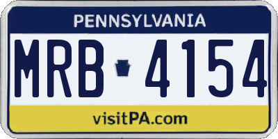 PA license plate MRB4154
