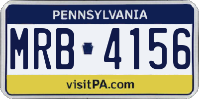 PA license plate MRB4156