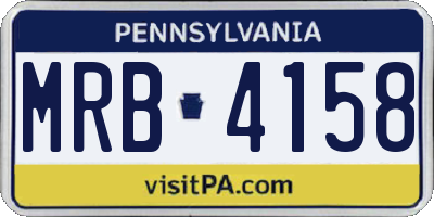 PA license plate MRB4158