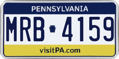 PA license plate MRB4159