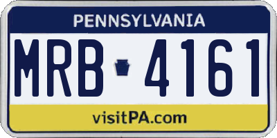 PA license plate MRB4161