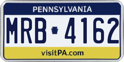 PA license plate MRB4162
