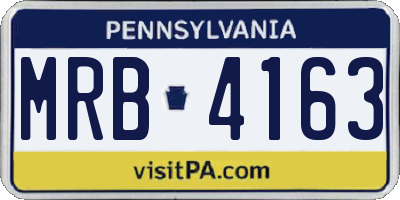 PA license plate MRB4163