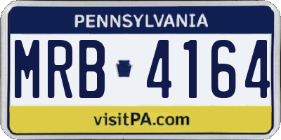 PA license plate MRB4164