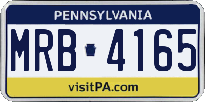 PA license plate MRB4165