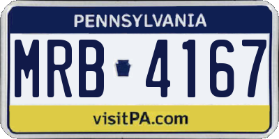 PA license plate MRB4167