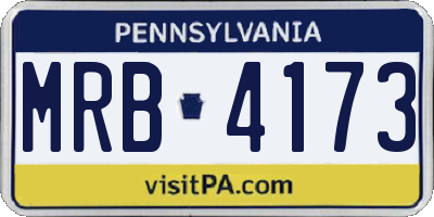 PA license plate MRB4173