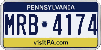 PA license plate MRB4174