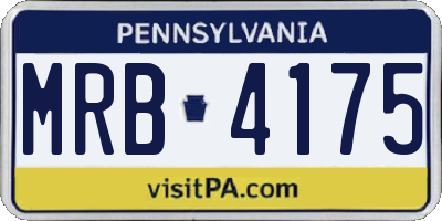 PA license plate MRB4175