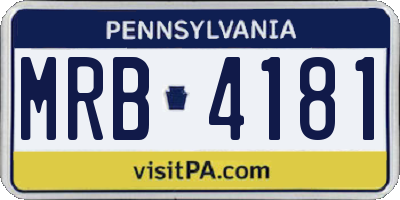 PA license plate MRB4181