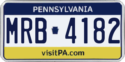 PA license plate MRB4182