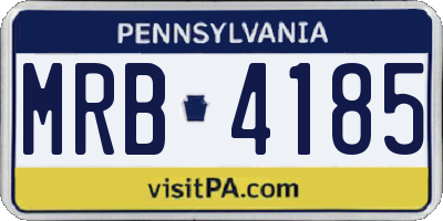 PA license plate MRB4185