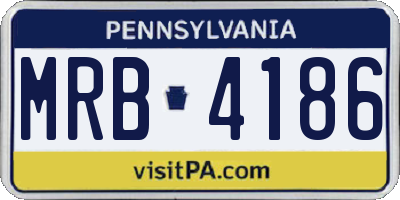 PA license plate MRB4186