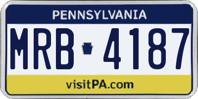 PA license plate MRB4187