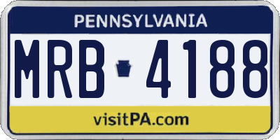 PA license plate MRB4188