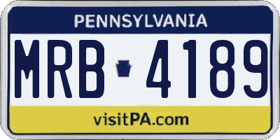 PA license plate MRB4189