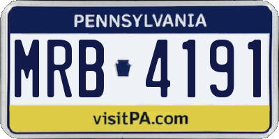PA license plate MRB4191